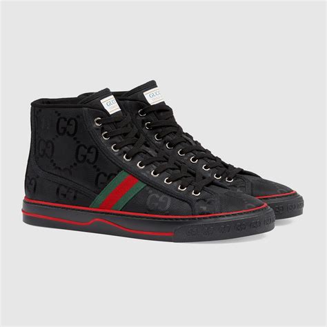 gucci mens black sneakers|farfetch Gucci sneakers men.